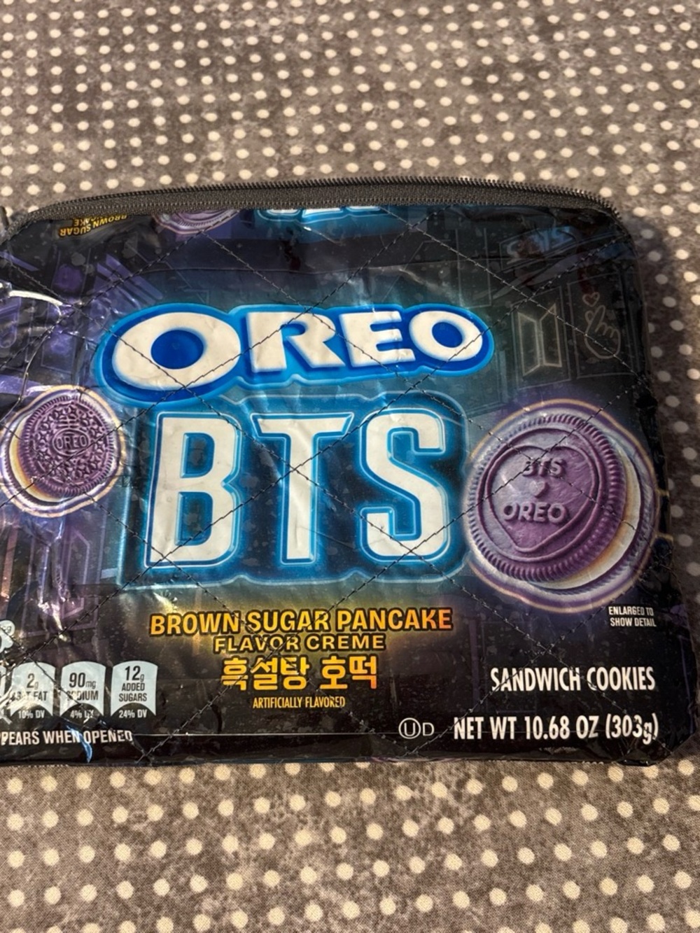OREO BTS Brown Sugar Pancake Toiletry Zip Pouch - Blue/Purple